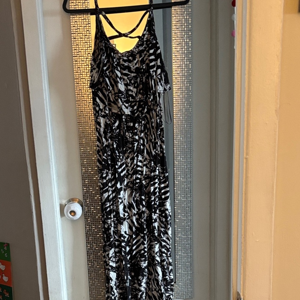 Black and White Patterned Maxi Dress